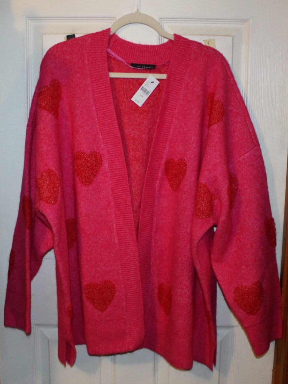 NWT Lane Bryant open front hearts sweater size 26/28 Pretty!
